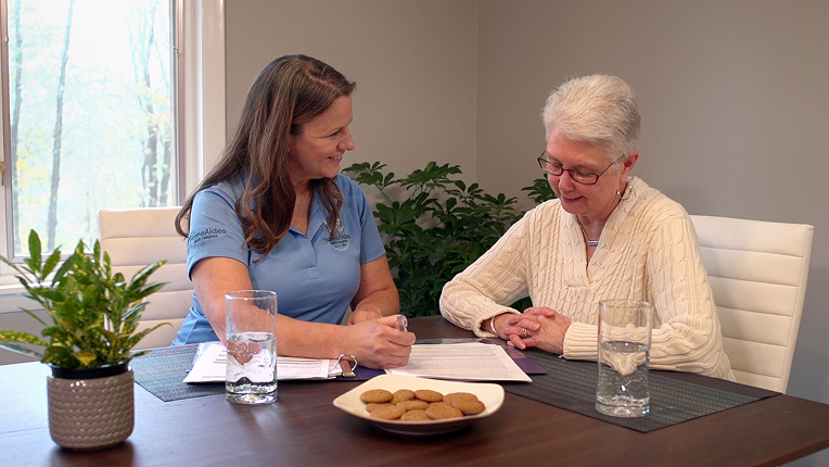 Caregiver with client